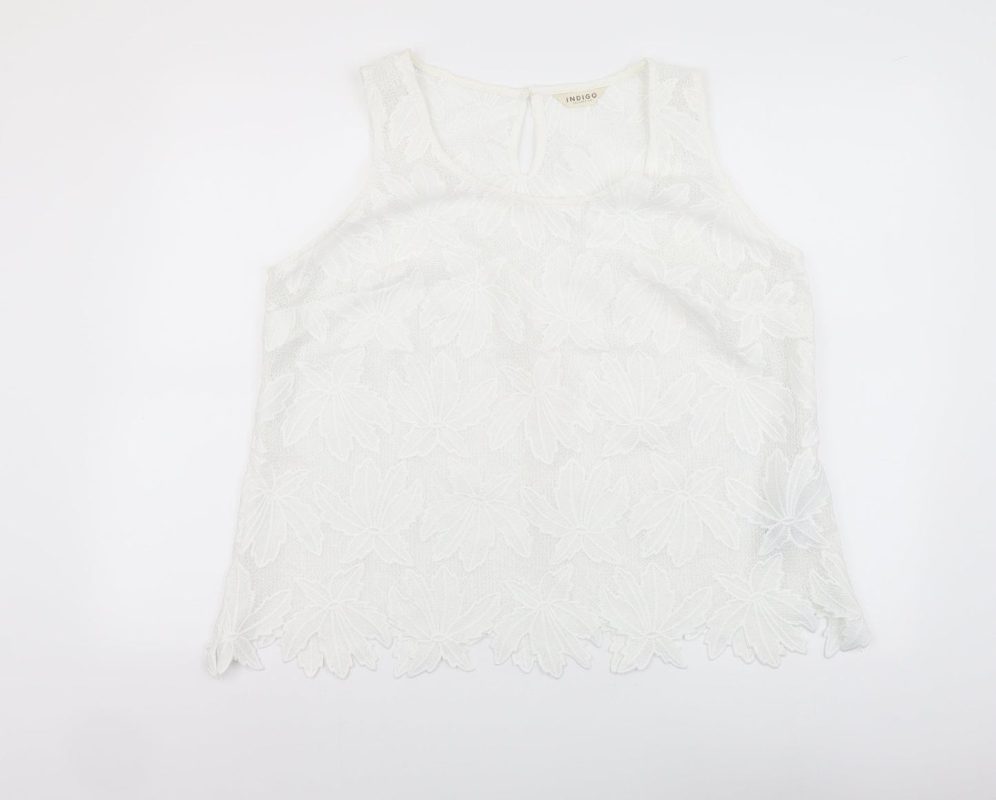 Womens UK Size 18 Indigo White Basic Tank