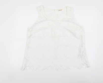 Womens UK Size 18 Indigo White Basic Tank