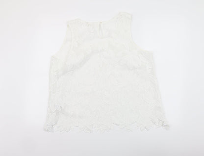 Womens UK Size 18 Indigo White Basic Tank