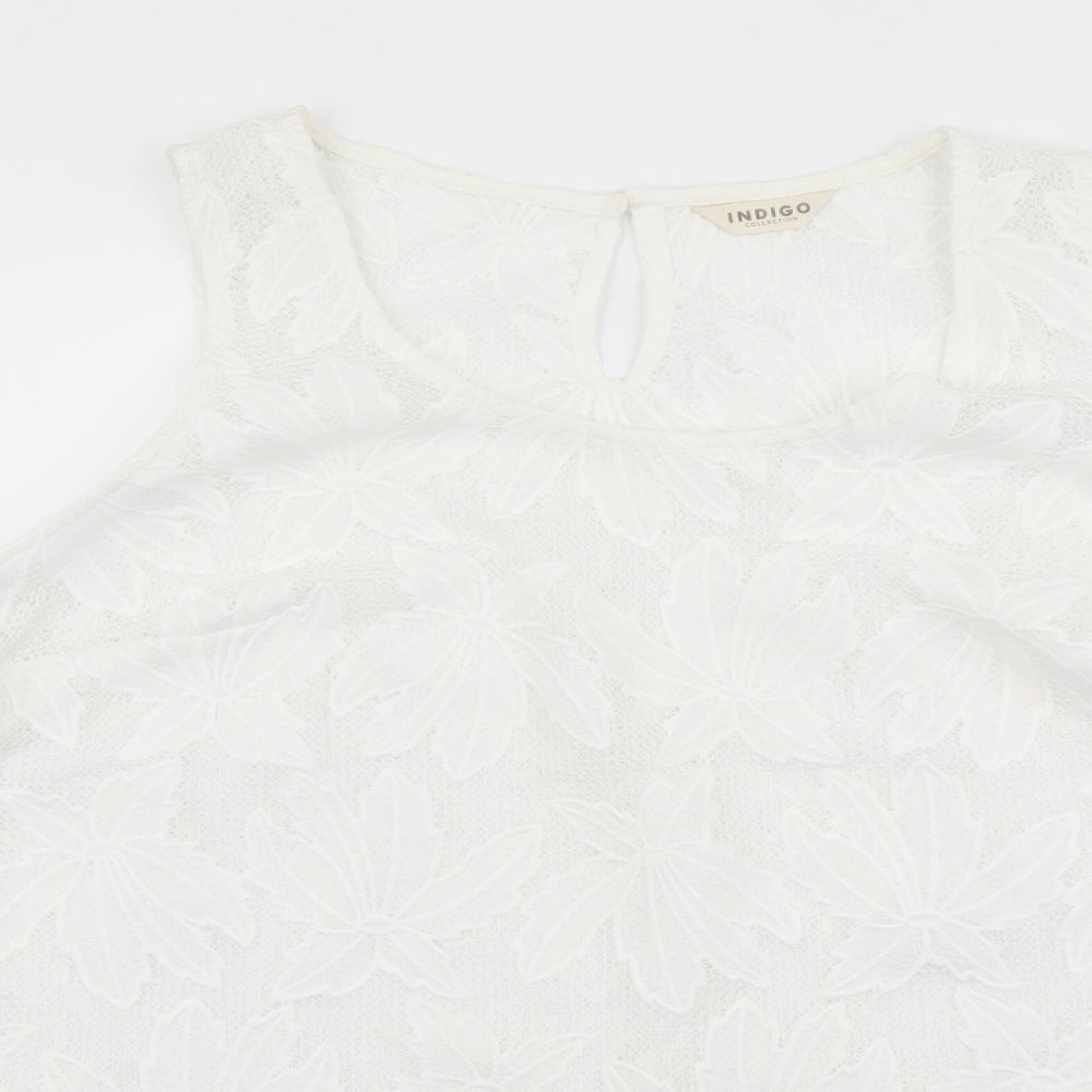 Womens UK Size 18 Indigo White Basic Tank