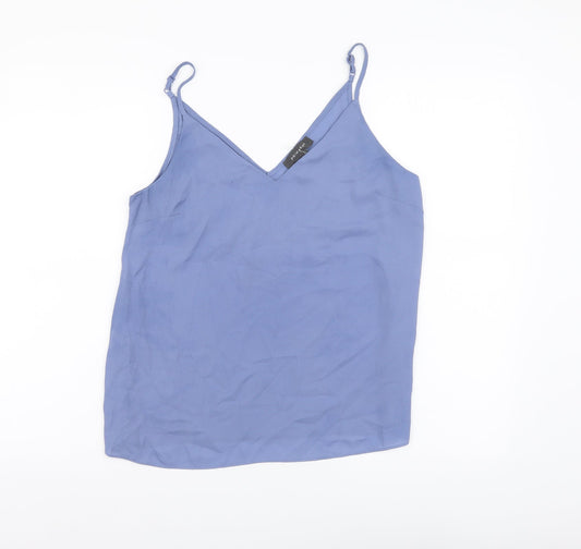 Primark Womens Blue Polyester Basic Blouse Size 10 V-Neck
