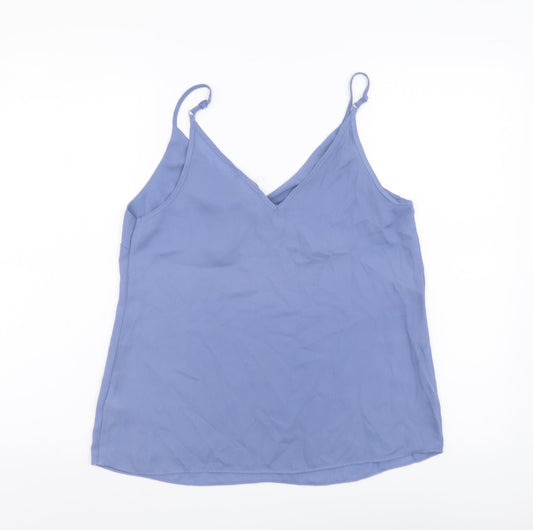 Primark Womens Blue Polyester Basic Blouse Size 10 V-Neck