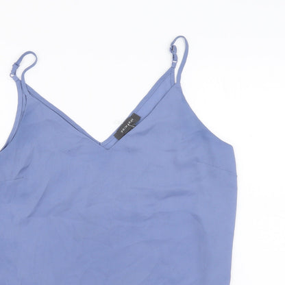 Primark Womens Blue Polyester Basic Blouse Size 10 V-Neck