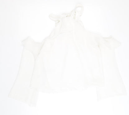Womens UK Size M Mango White Basic Blouse