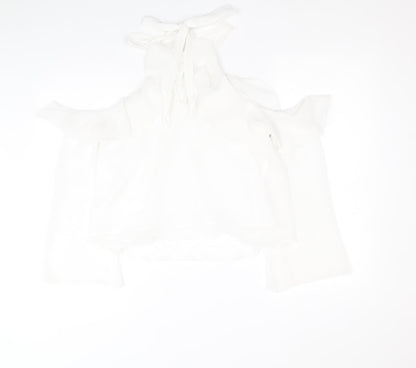 Womens UK Size M Mango White Basic Blouse