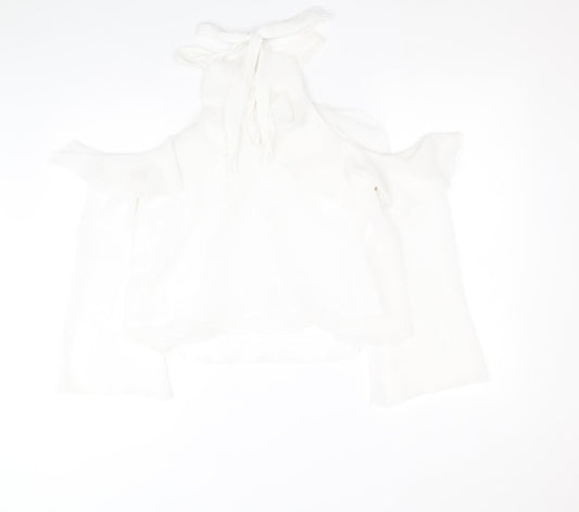 Womens UK Size M Mango White Basic Blouse