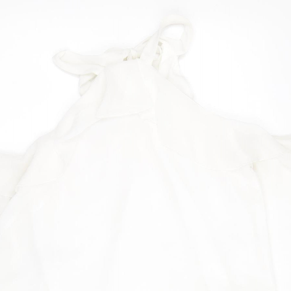 Womens UK Size M Mango White Basic Blouse