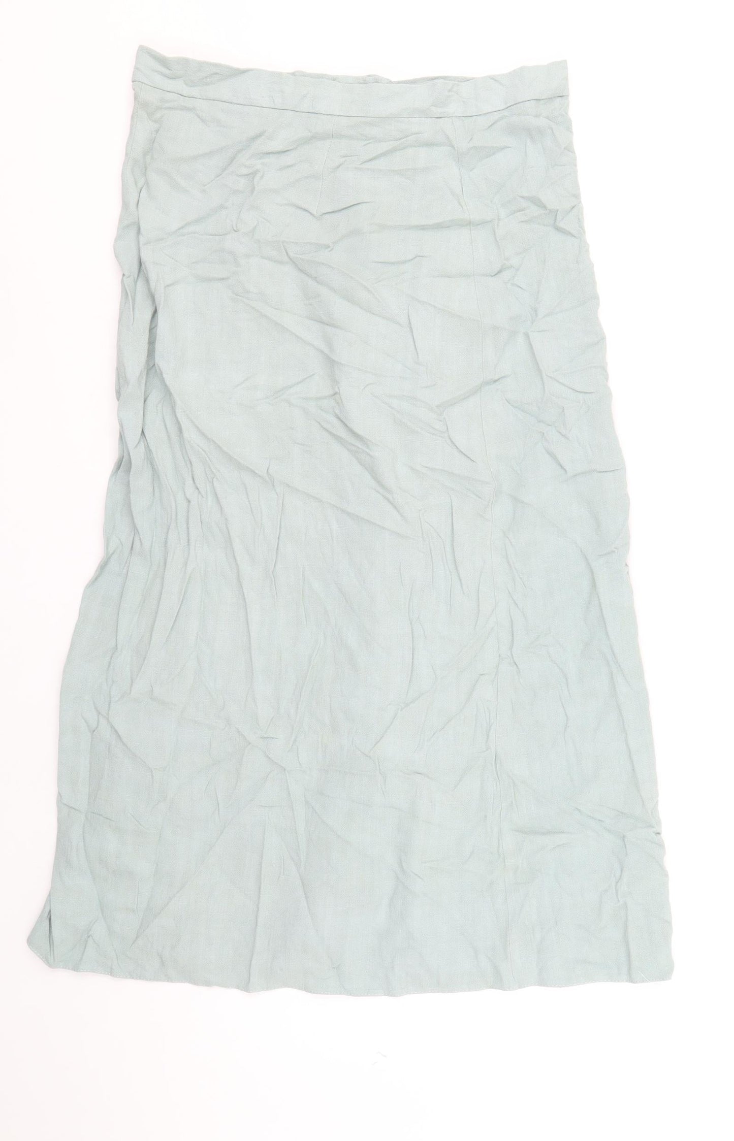 New Look Womens Blue Viscose A-Line Skirt Size 10 Button