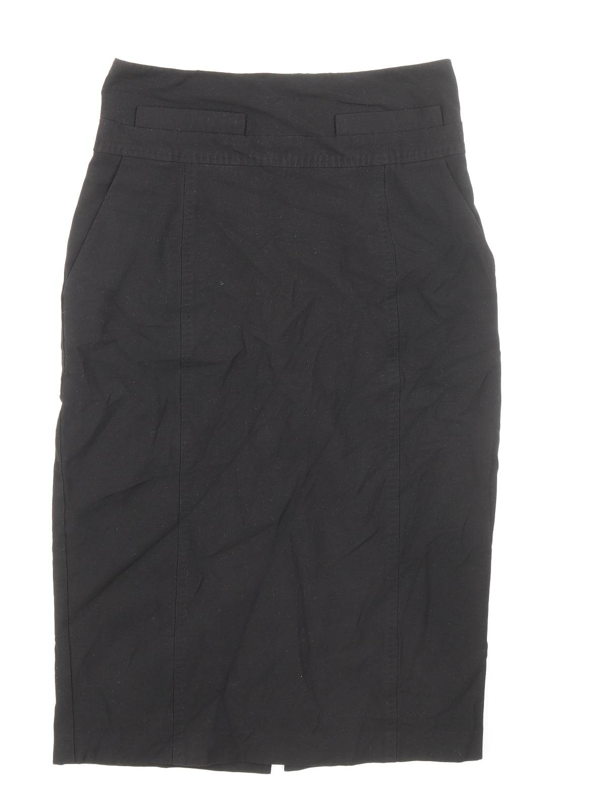 Oasis Womens Black Polyester Straight & Pencil Skirt Size 8 Zip
