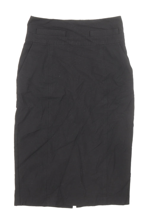 Oasis Womens Black Polyester Straight & Pencil Skirt Size 8 Zip