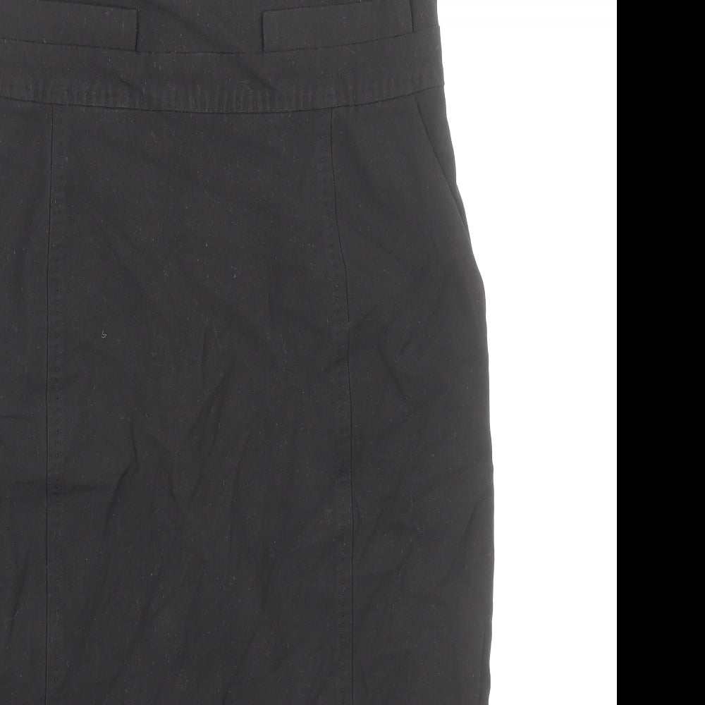 Oasis Womens Black Polyester Straight & Pencil Skirt Size 8 Zip