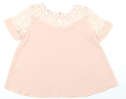 Womens UK Size 10 Peacocks Pink Basic Blouse