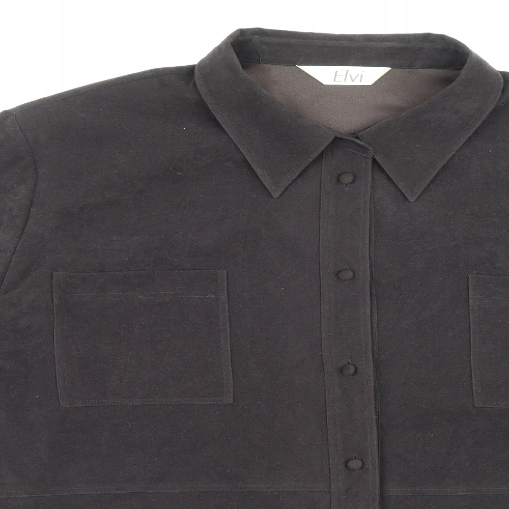 Womens UK Size 26 ELVI Brown Basic Button-Up