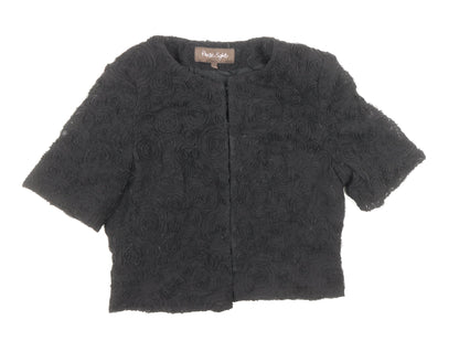 Phase Eight Womens Black Gilet Jacket Size 10 Hook & Loop - Textured