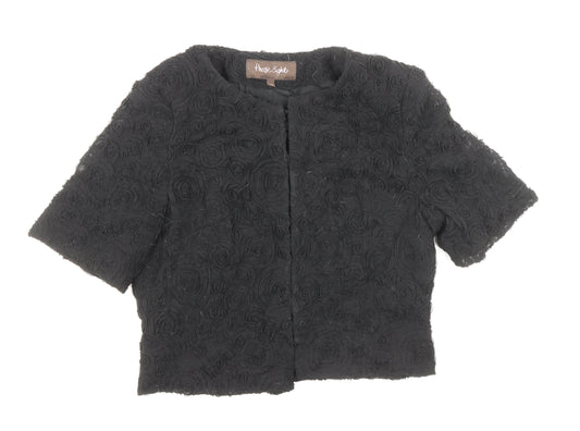 Phase Eight Womens Black Gilet Jacket Size 10 Hook & Loop - Textured