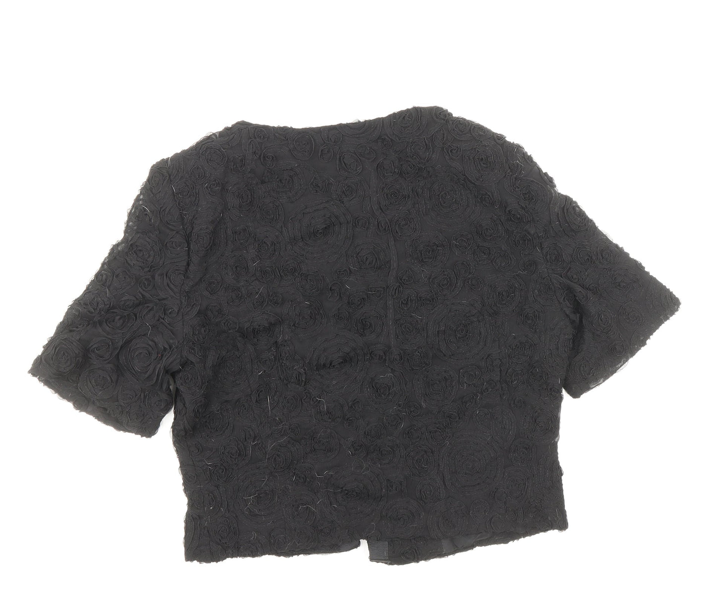 Phase Eight Womens Black Gilet Jacket Size 10 Hook & Loop - Textured