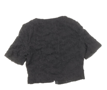 Phase Eight Womens Black Gilet Jacket Size 10 Hook & Loop - Textured