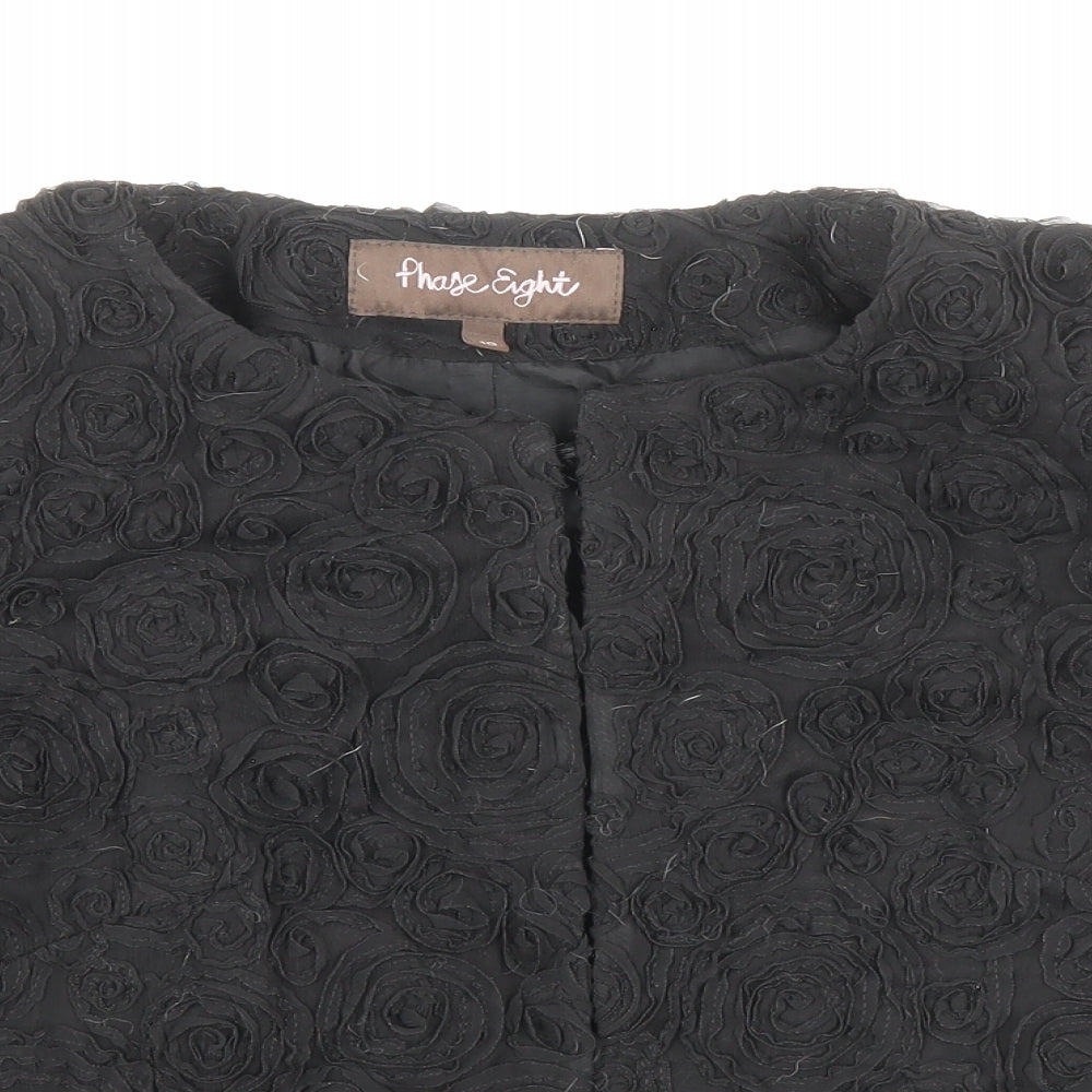 Phase Eight Womens Black Gilet Jacket Size 10 Hook & Loop - Textured