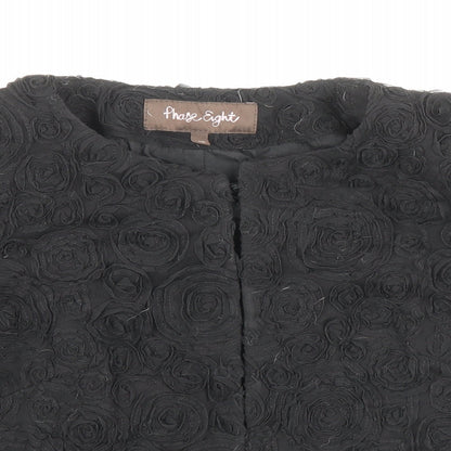 Phase Eight Womens Black Gilet Jacket Size 10 Hook & Loop - Textured