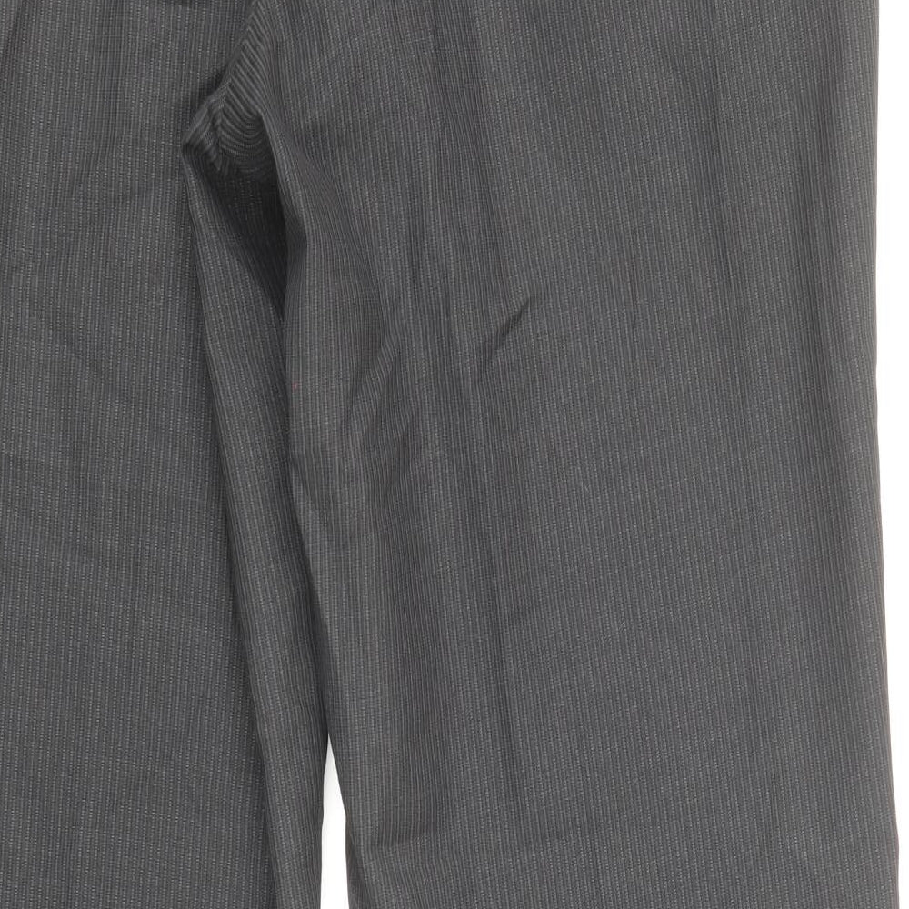 Marks and Spencer Mens Grey Polyester Dress Pants Trousers Size S Regular Zip