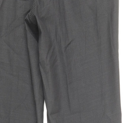 Marks and Spencer Mens Grey Polyester Dress Pants Trousers Size S Regular Zip