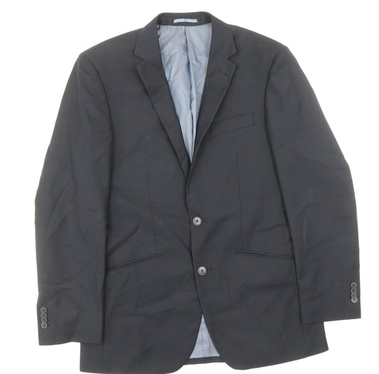 F&F Mens Blue Polyester Jacket Suit Jacket Size 38