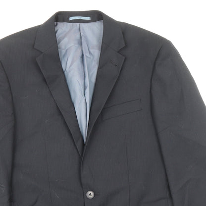 F&F Mens Blue Polyester Jacket Suit Jacket Size 38