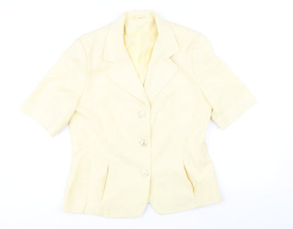 Avenue Womens Yellow Jacket Size 12 Button