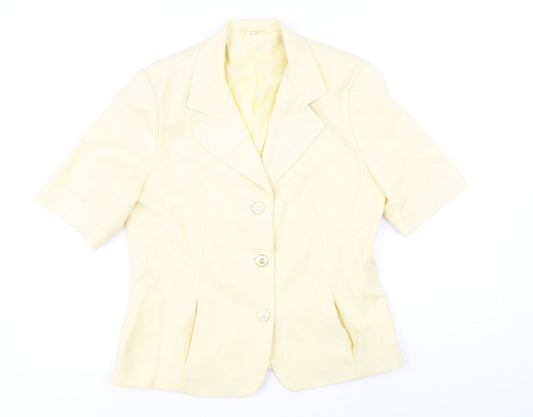 Avenue Womens Yellow Jacket Size 12 Button