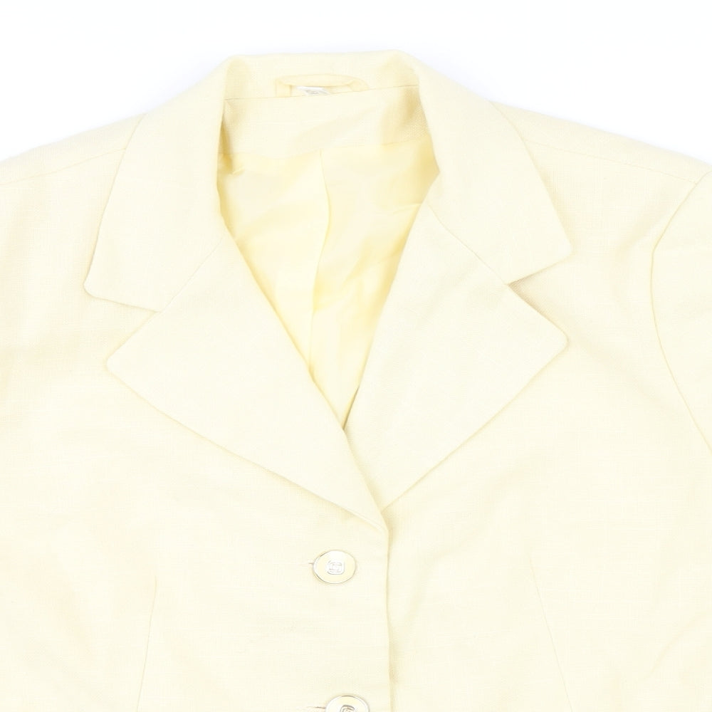 Avenue Womens Yellow Jacket Size 12 Button