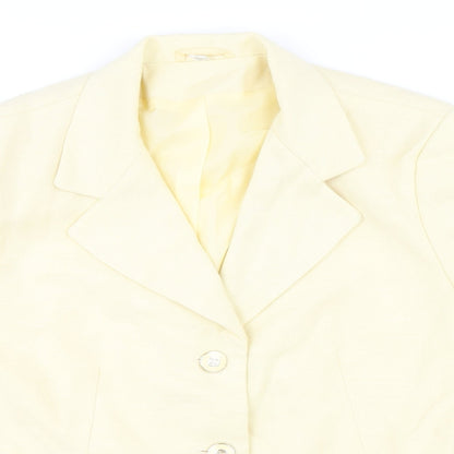 Avenue Womens Yellow Jacket Size 12 Button