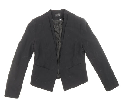 Topshop Womens Black Polyester Jacket Blazer Size 8