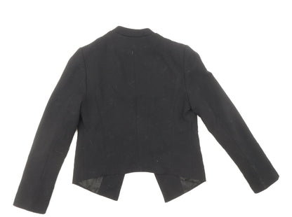 Topshop Womens Black Polyester Jacket Blazer Size 8
