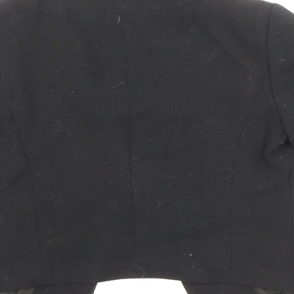 Topshop Womens Black Polyester Jacket Blazer Size 8