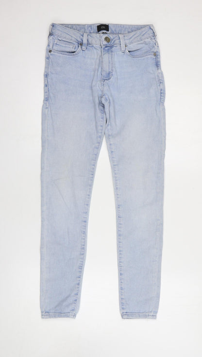 River Island Womens Blue Cotton Skinny Jeans Size 28 in L30 in Regular Zip