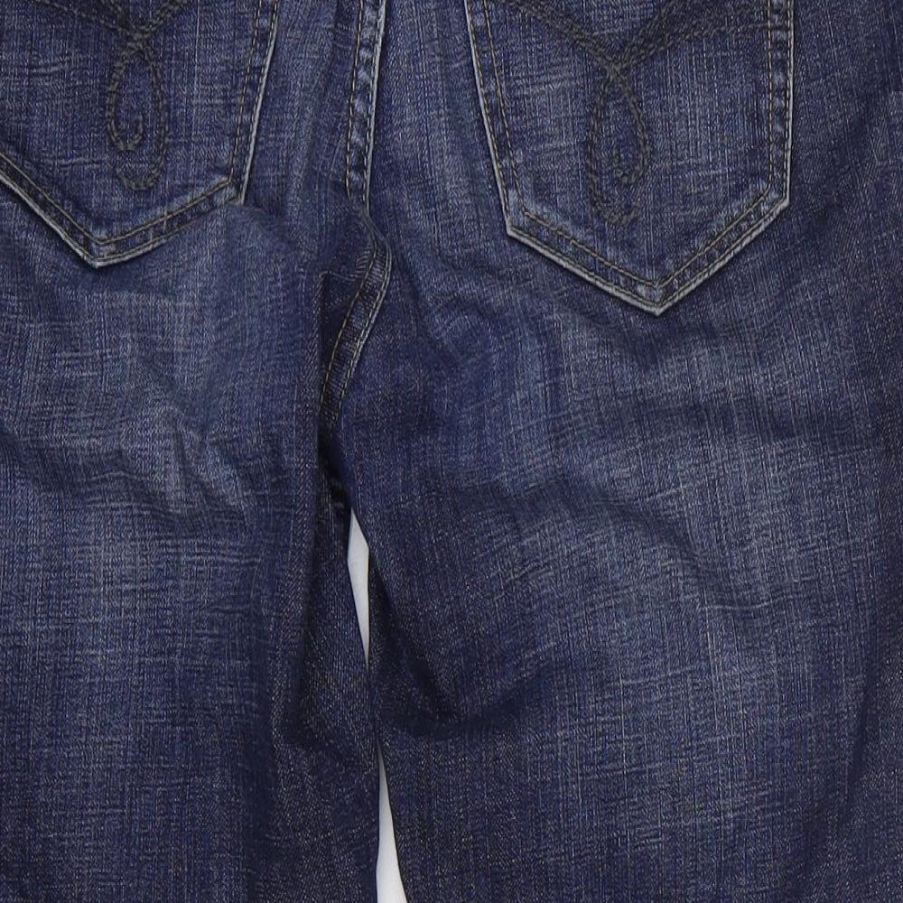 E Spirit Mens Blue Cotton Chino Shorts Size 29 in Regular Zip