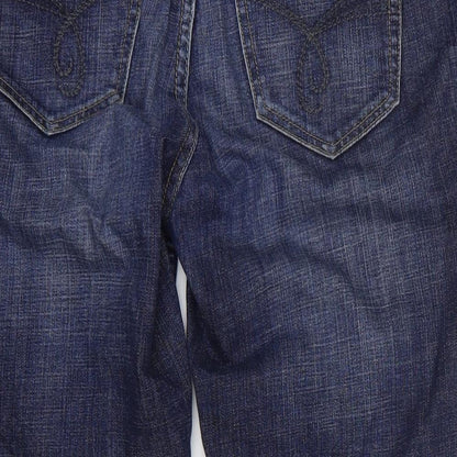 E Spirit Mens Blue Cotton Chino Shorts Size 29 in Regular Zip