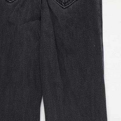 Primark Womens Grey Cotton Straight Jeans Size 8 Regular Zip