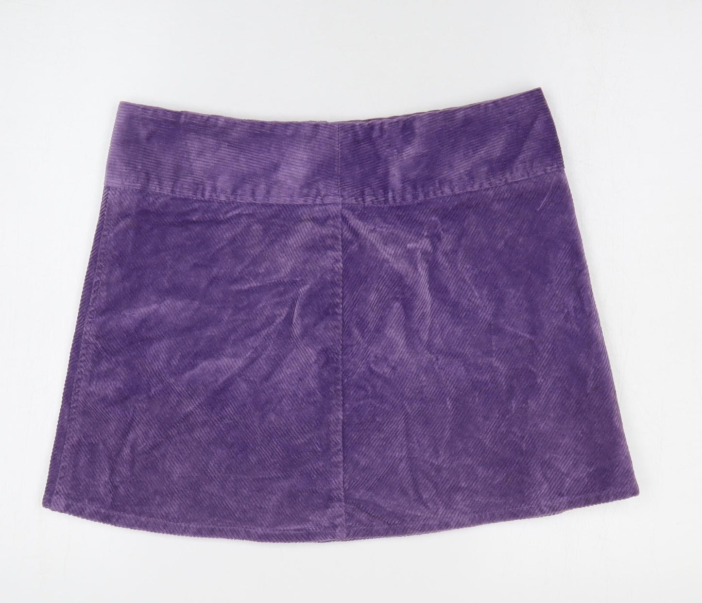 Monki Womens Purple Cotton Mini Skirt Size 32 in Zip