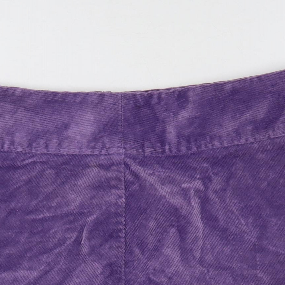 Monki Womens Purple Cotton Mini Skirt Size 32 in Zip