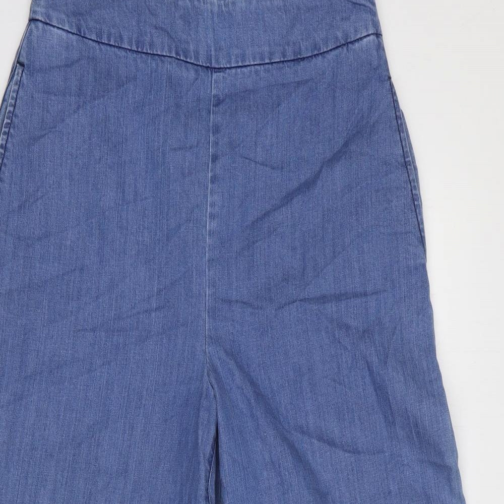ASOS Womens Blue Cotton Wide-Leg Jeans Size 28 in L32 in Regular