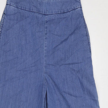 ASOS Womens Blue Cotton Wide-Leg Jeans Size 28 in L32 in Regular