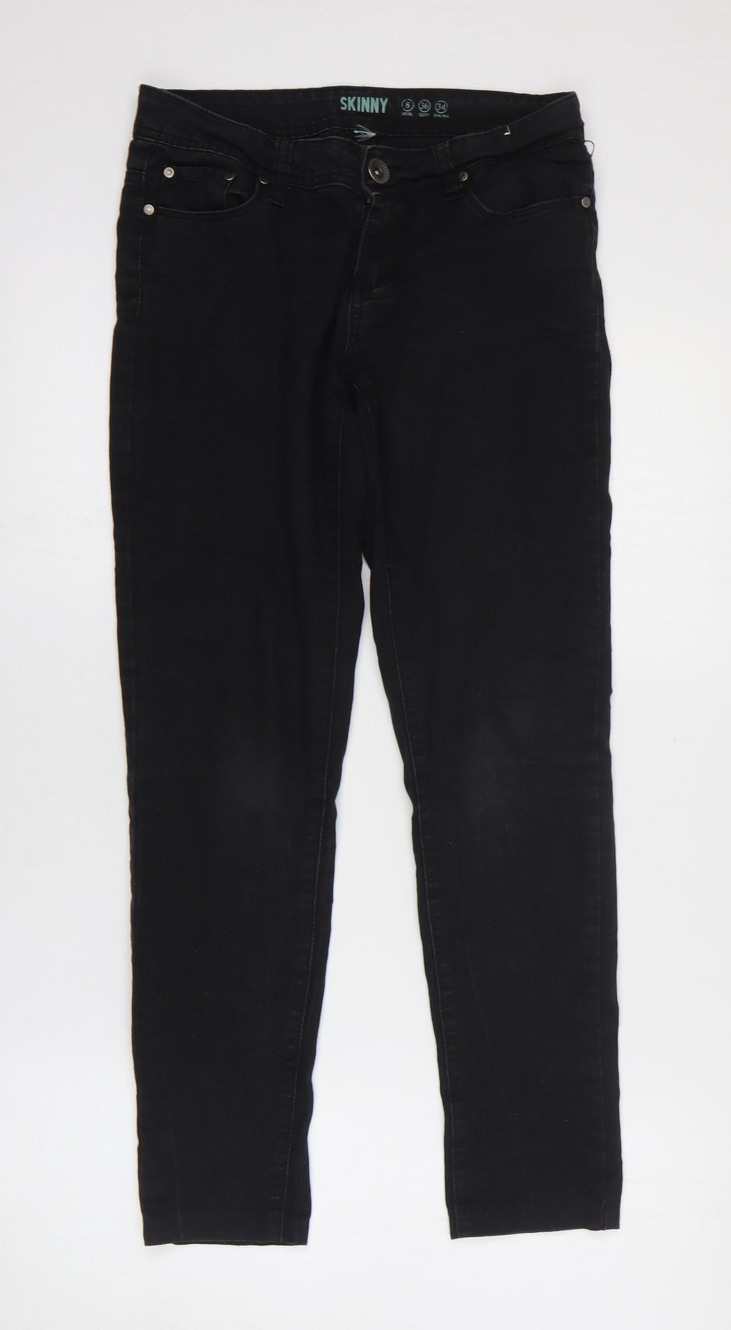 Womens UK Size 8 Preworn Slim Fit Skinny Black Jeans