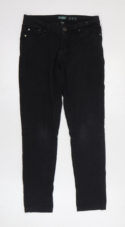 Womens UK Size 8 Preworn Slim Fit Skinny Black Jeans