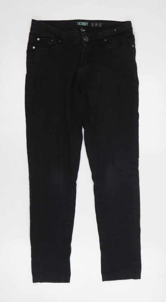 Womens UK Size 8 Preworn Slim Fit Skinny Black Jeans