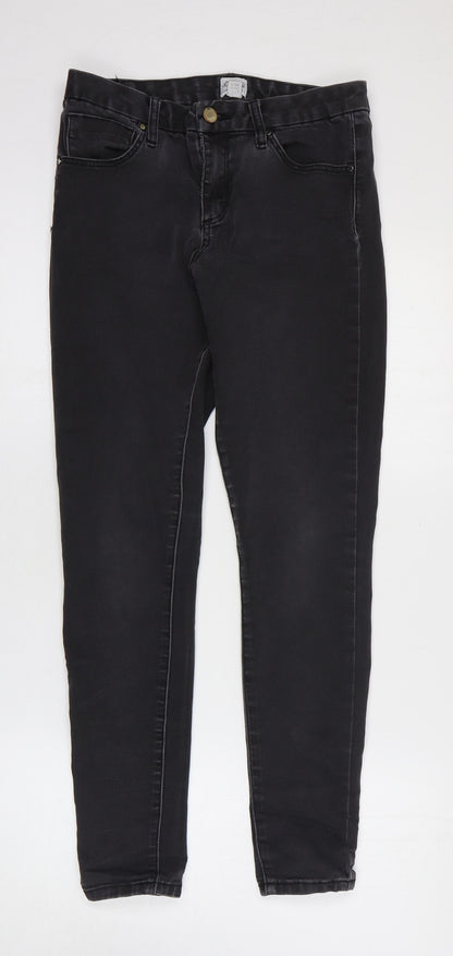 ASOS Womens Grey Cotton Skinny Jeans Size 28 in Regular Zip