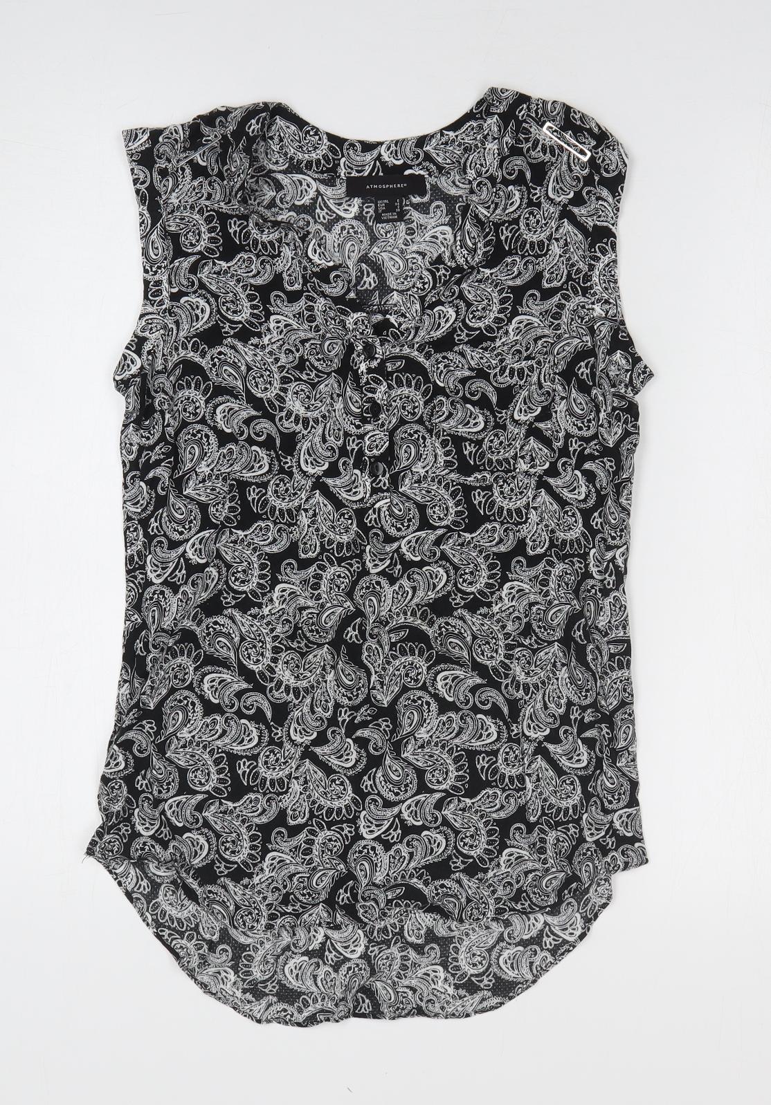 Womens UK Size 6 Atmosphere Black Basic Blouse