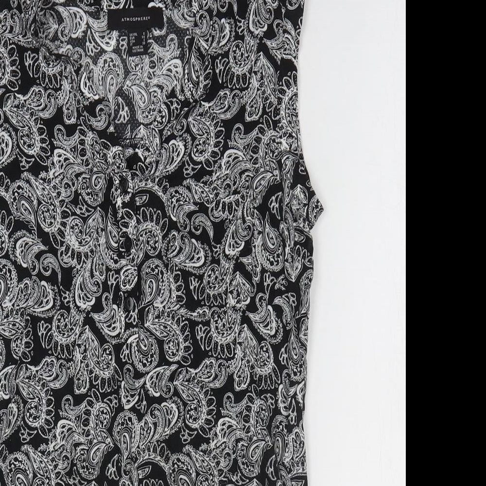 Womens UK Size 6 Atmosphere Black Basic Blouse