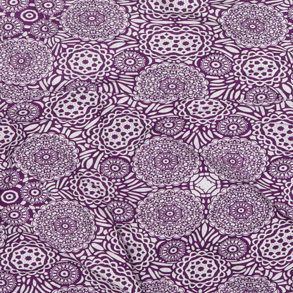 Marks and Spencer Womens Purple Geometric Linen A-Line Skirt Size 14 Zip