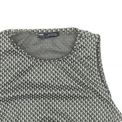 Womens UK Size M Pull&Bear Green Cropped Tank
